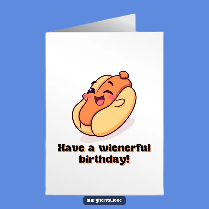 Free Printable Birthday Card: Hot Dog Playground Slide - Funny Downloadable Birthday Gift