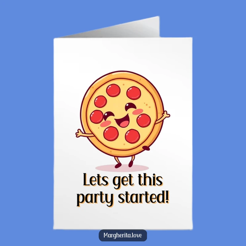 Free Printable Birthday Card: Pizza Cartwheel, Fun Downloadable Gift