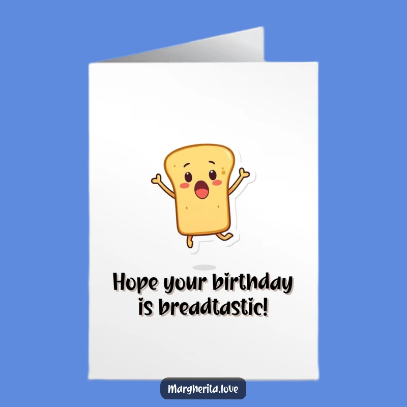 Free Printable Birthday Card: Surprised Breadstick Leap, Hilarious Downloadable Gift for a Fun B-day