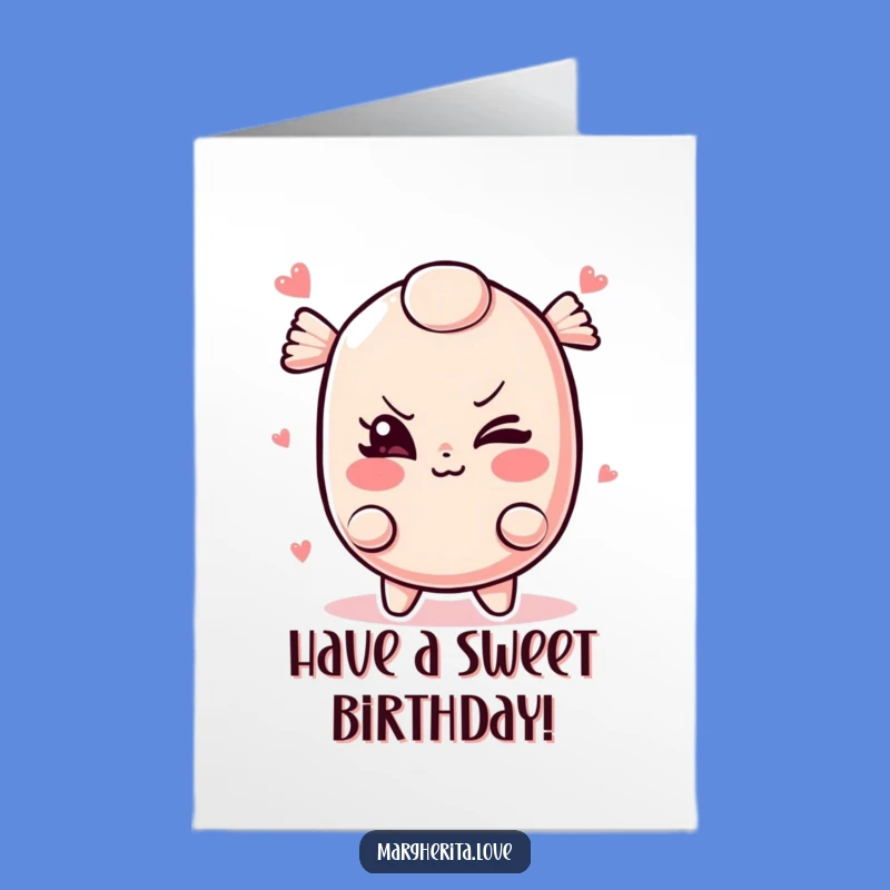 Free Printable Birthday Card: Winking Candy Mischief Funny Downloadable Gift