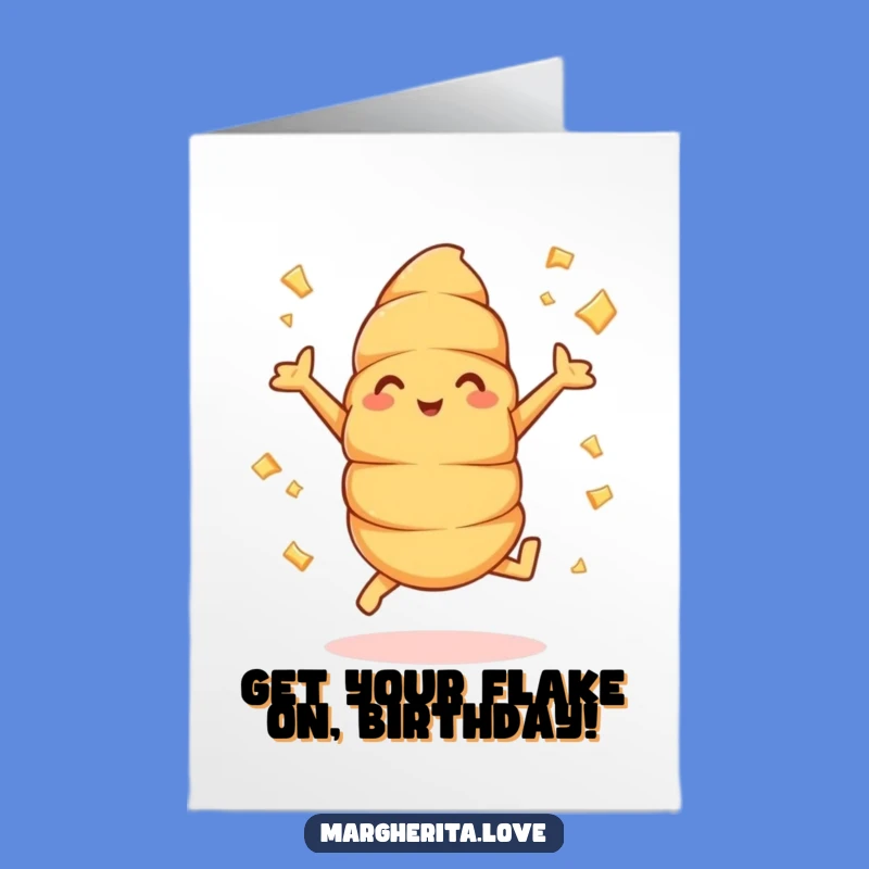 Free Printable Funny Croissant Birthday Card - Jumping Jacks Downloadable Greeting