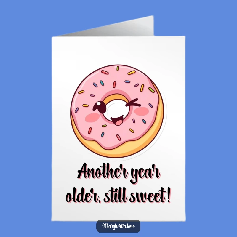 Free Printable Winking Donut Birthday Card Funny Downloadable Gift for Sprinkles Lovers