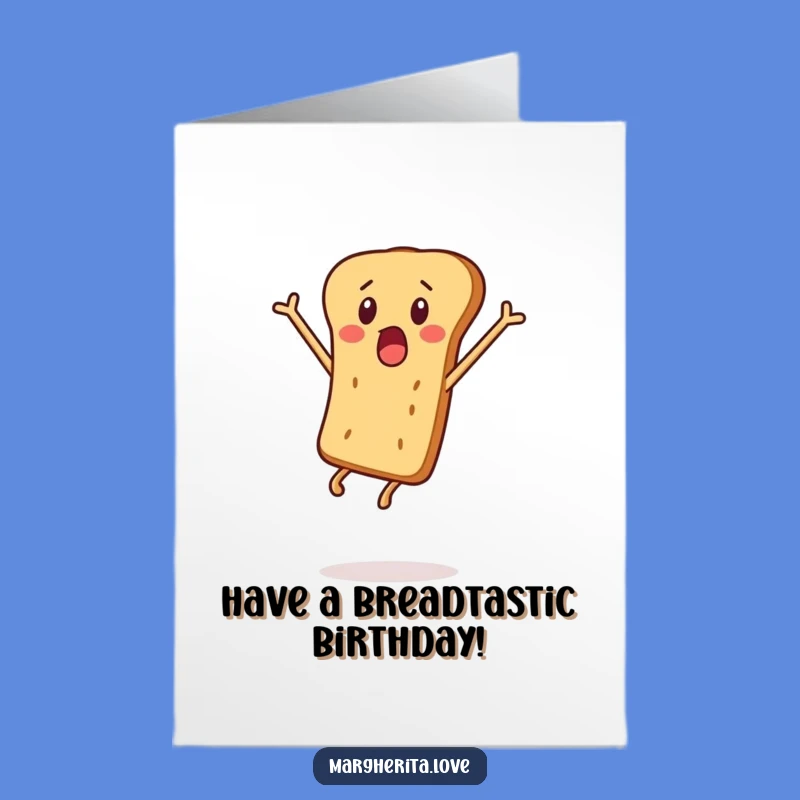 Free Printable Birthday Card: Leaping Breadstick Surprise, Funny Downloadable Gift for a Blast!