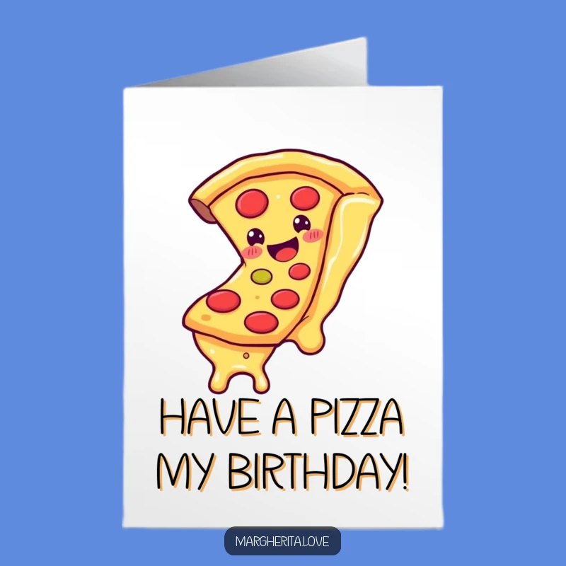 Free Printable Birthday Card: Pizza Slide, Funny Downloadable Gift