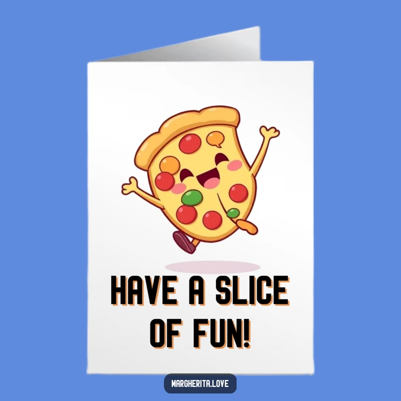 Free Printable Pizza Cartwheel Birthday Card - Funny Downloadable DIY Gift