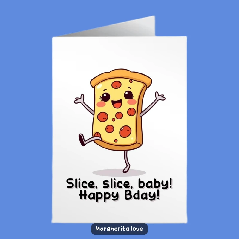 Free Printable Pizza Birthday Card - Funny Cartwheel Downloadable Gift