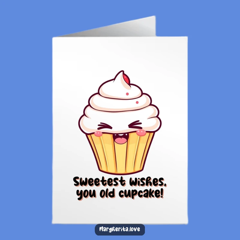 Free Printable Birthday Card: Funny Winking Cupcake Downloadable Gift for Laughs