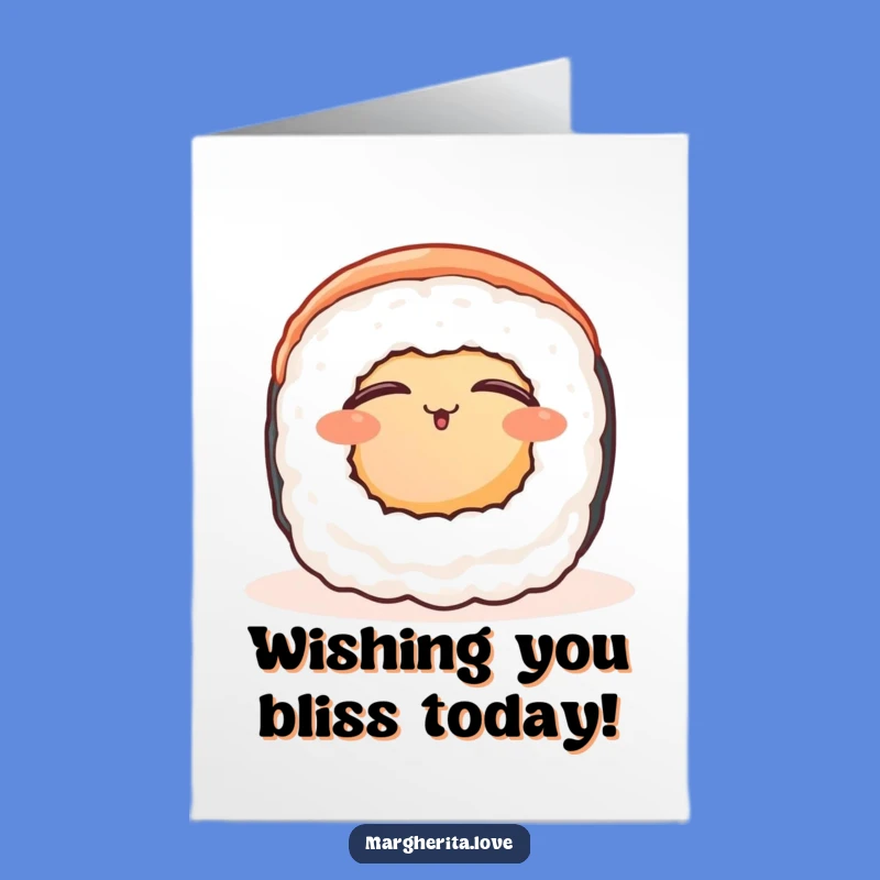 Free Printable Birthday Card: Cozy Sushi Roll, Relaxing Downloadable