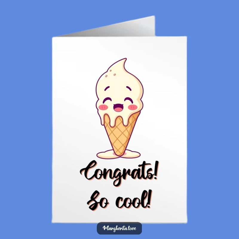 Free Printable Congrats Card: Melting Ice Cream Funny Downloadable for Sweet Success