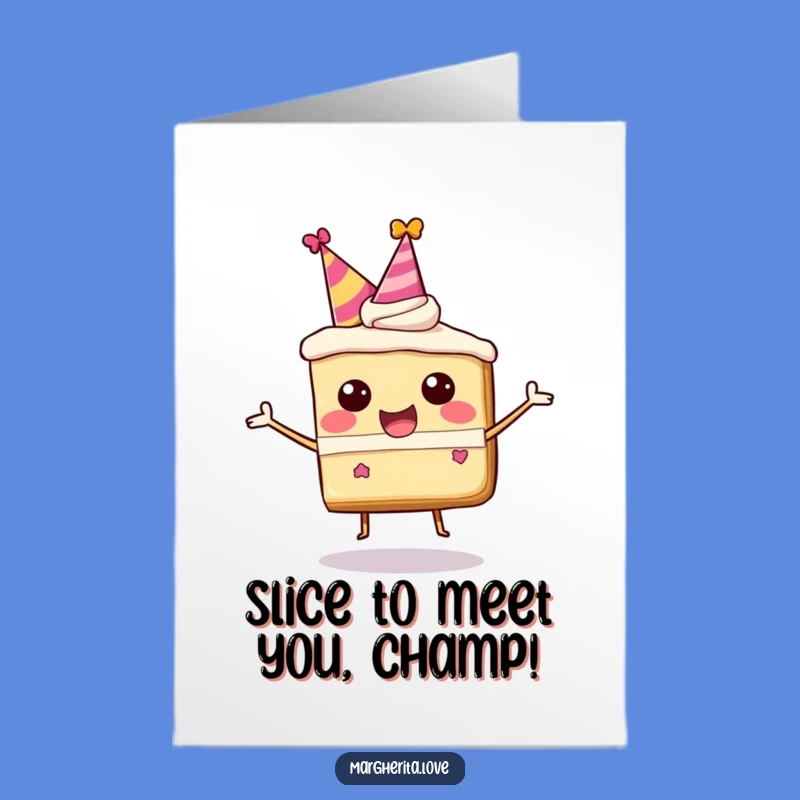 Free Printable Congrats Card: Bouncing Cake Funny Downloadable for Celebrations