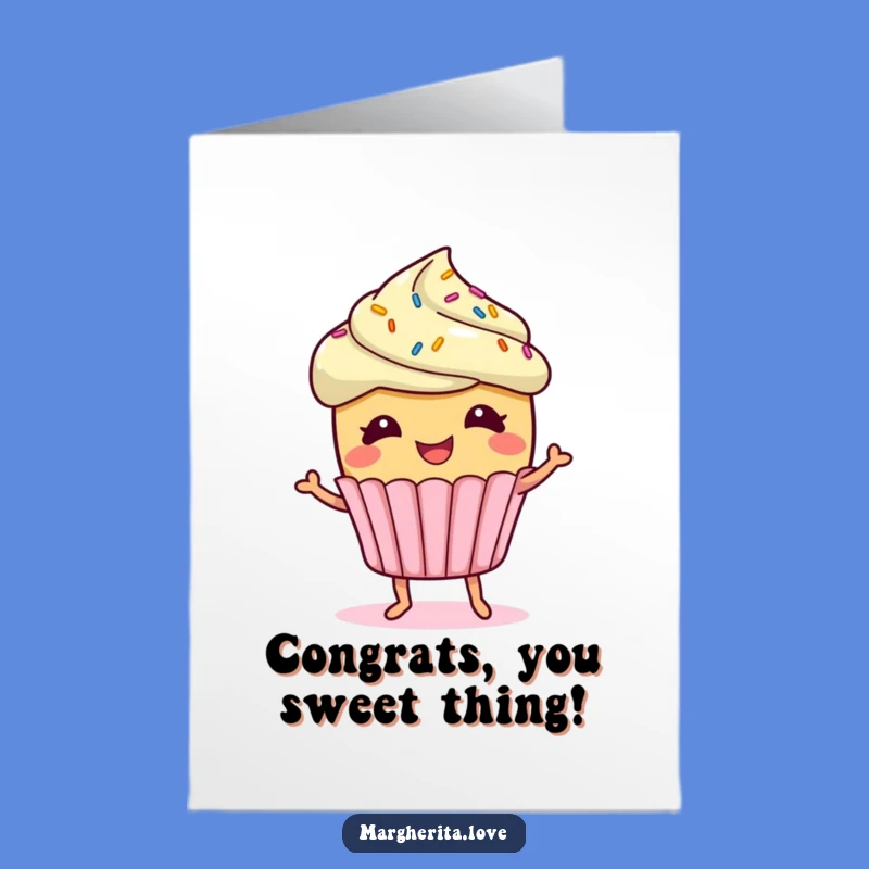 Free Printable Congrats Card: Giggling Cupcake Funny Downloadable Gift