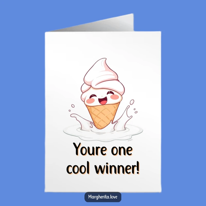 Free Printable Congrats Card: Ice Cream Splashing Joy - Funny Downloadable