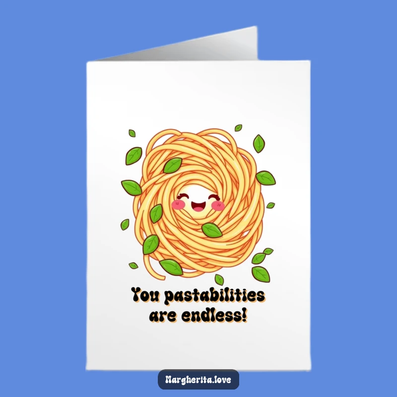 Free Printable Congrats Card: Juggling Pasta, Funny Downloadable Greeting for Any Achievement