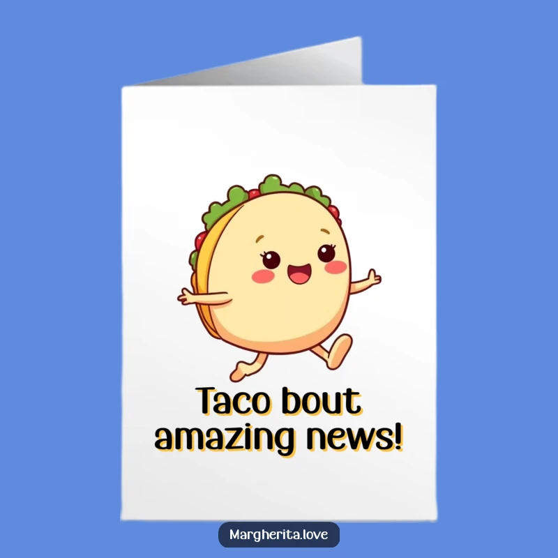 Free Printable Congrats Card: Jumping Taco Funny Downloadable Gift