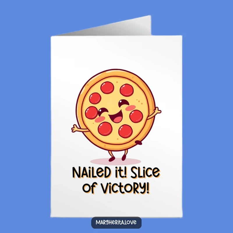 Free Printable Congrats Card: Pizza Cartwheel, Joyful Downloadable