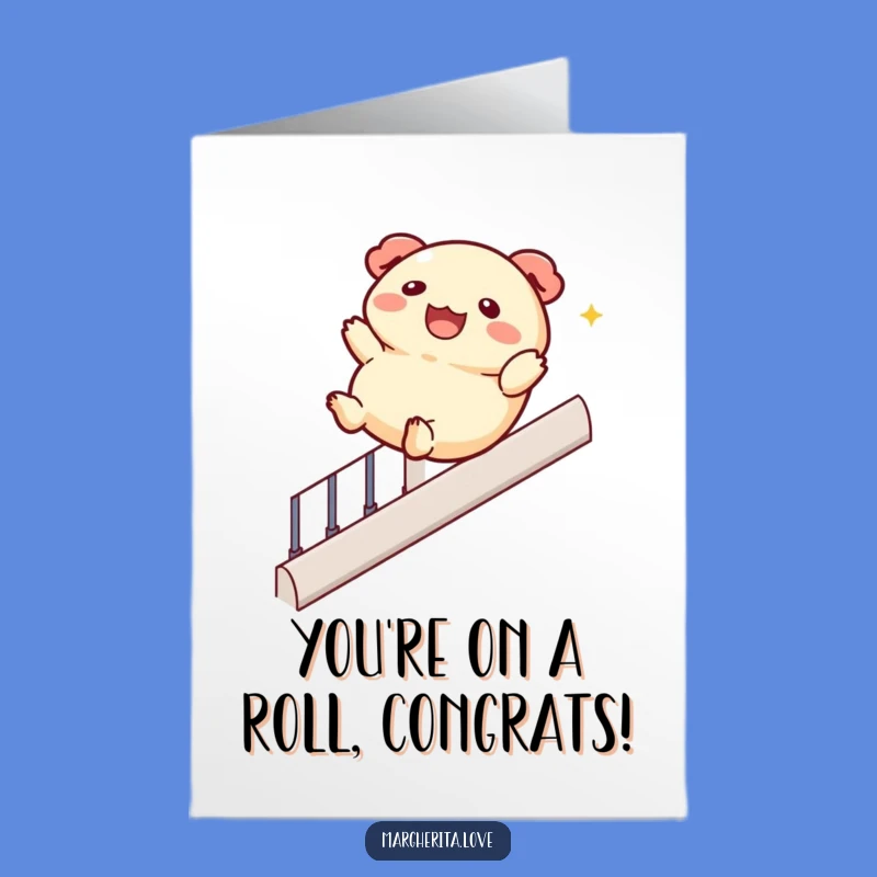 Free Printable Congrats Card: Sliding Dumpling Downloadable Gift for Good News
