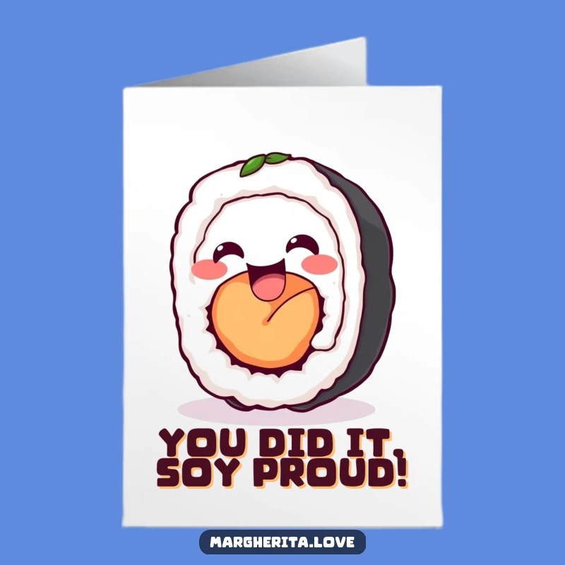 Free Printable Congrats Card: Wiggling Sushi Funny Downloadable Gift