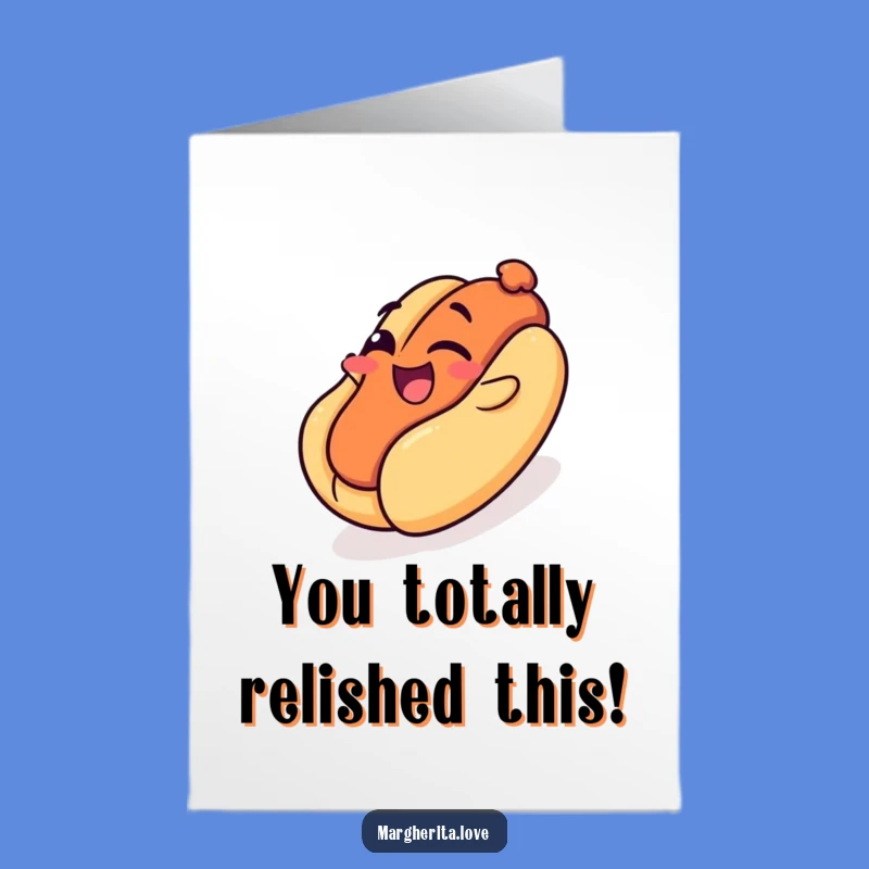Free Printable Congratulations Card: Hot Dog Fun Slide - Funny Downloadable Gift