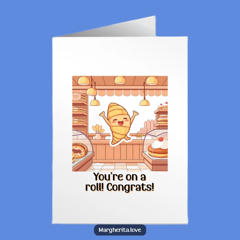 Free Printable Croissant Congrats Card - Celebrate Success Downloadable