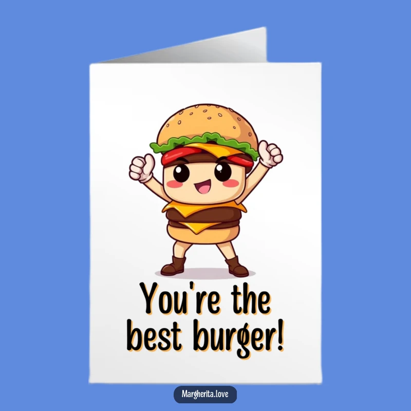 Free Printable Hero Burger Congrats Card: Victory Pose Downloadable Gift