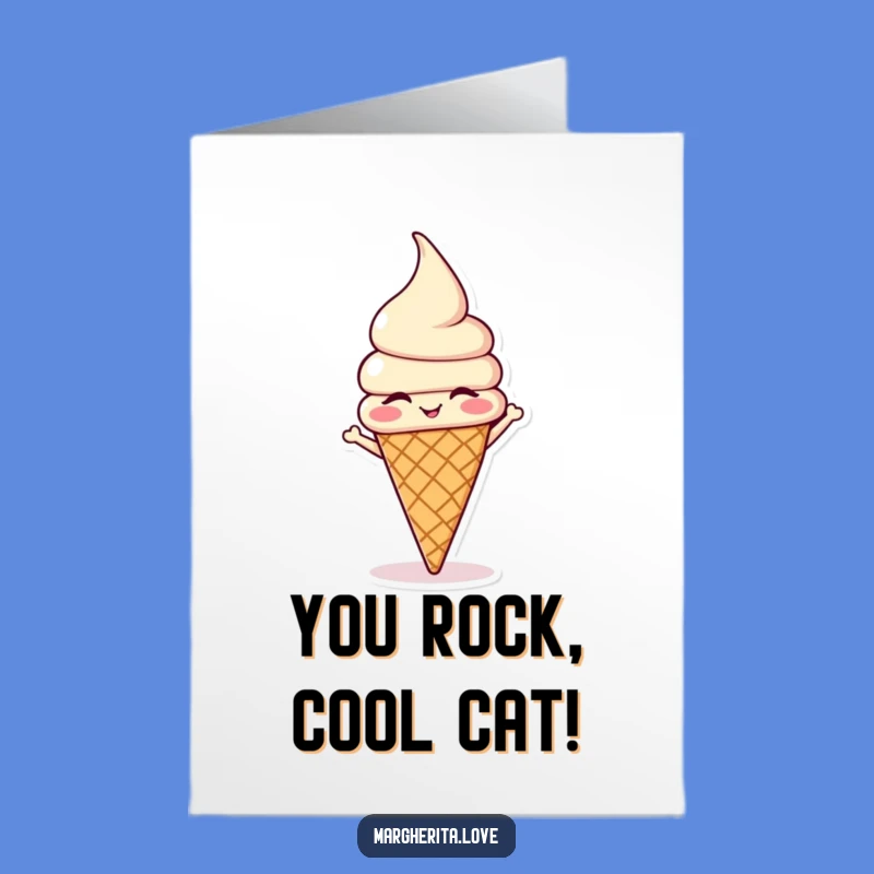 Free Printable Ice Cream Headstand Congrats Card: Sweet Success Downloadable Gift