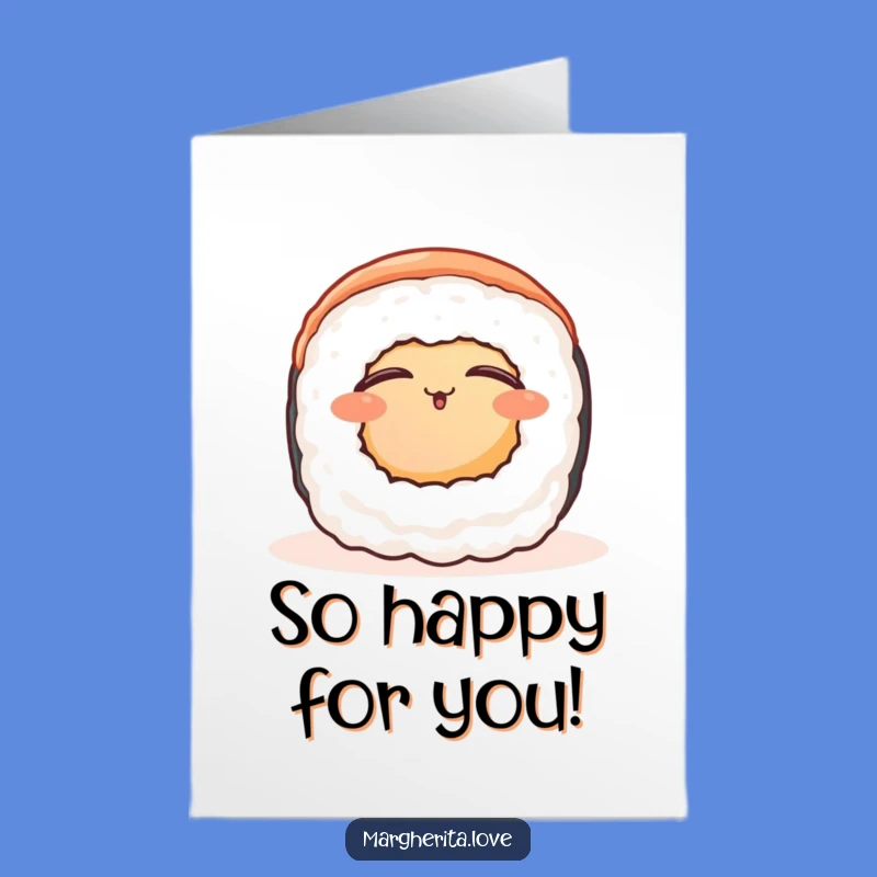 Free Printable Congrats Card: Zen Sushi Roll, Relaxed Downloadable