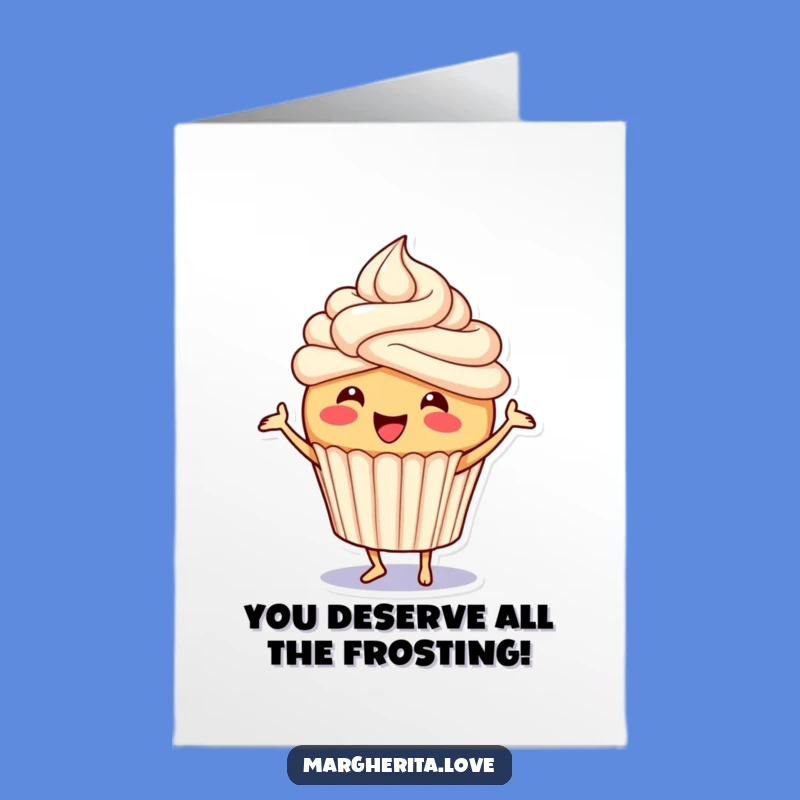 Free Printable Congrats Card: Joyful Cupcake Dance, Frosting Delight, Downloadable Gift