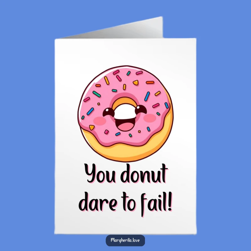 Free Printable Congrats Card: Funny Donut Character, Sprinkle Smile, Downloadable Joyful Gift