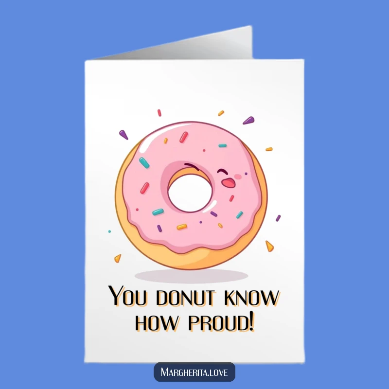 Free Printable Congrats Card: Joyful Donut Spinning Funny Downloadable Gift
