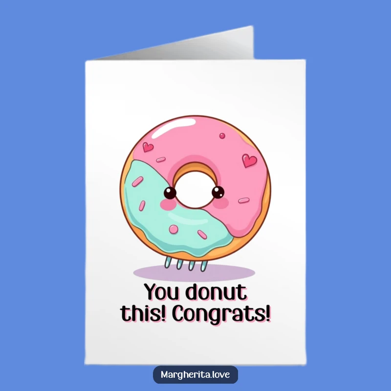 Free Printable Congrats Card: Spinning Donut Funny Downloadable for Sweet Achievements