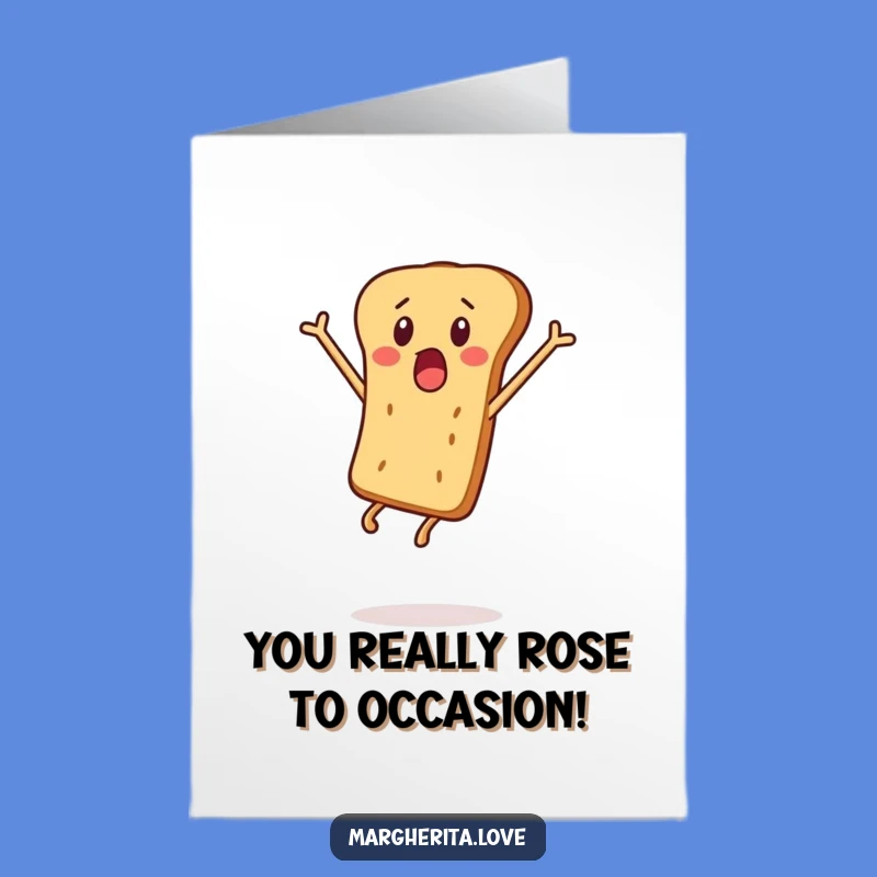 Free Printable Congrats Card: Leaping Breadstick, Exciting Downloadable Gift for Big News!