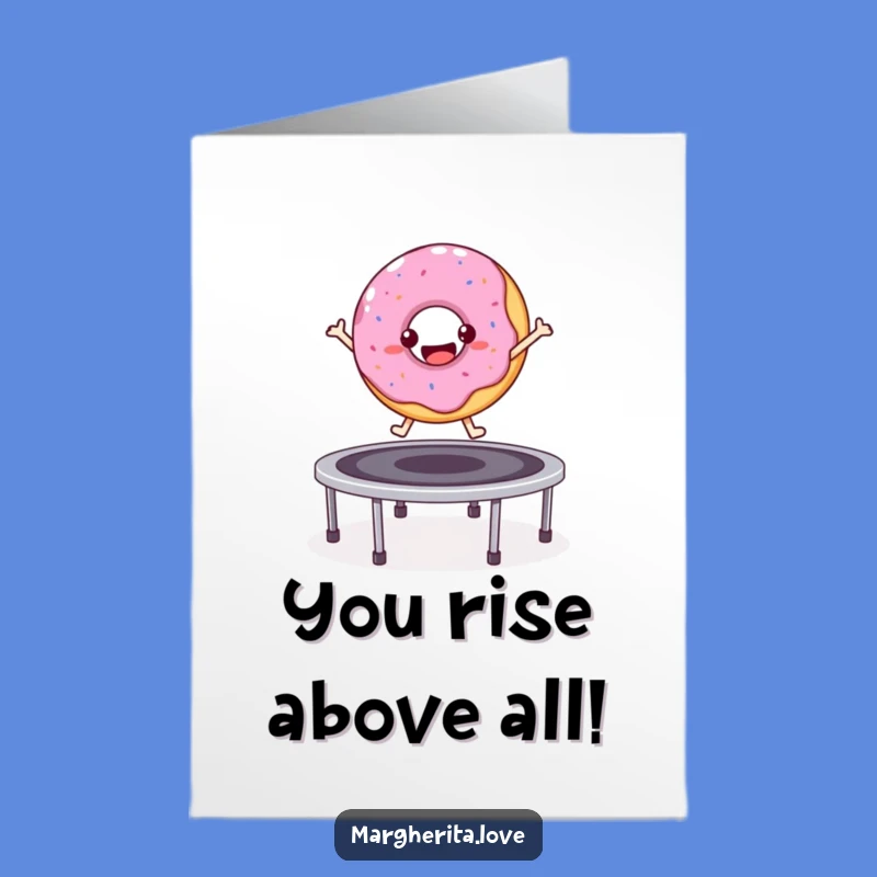 Free Printable Congrats Card: Donut's Victory Bounce, Downloadable Gift