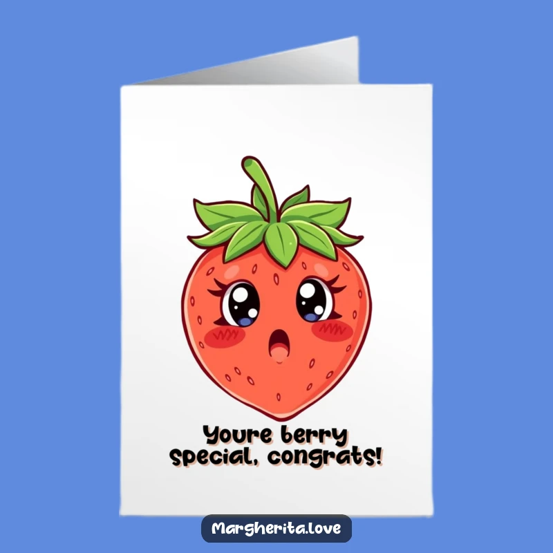 Free Printable Congrats Card: Shocked Strawberry Funny Downloadable for Any Occasion
