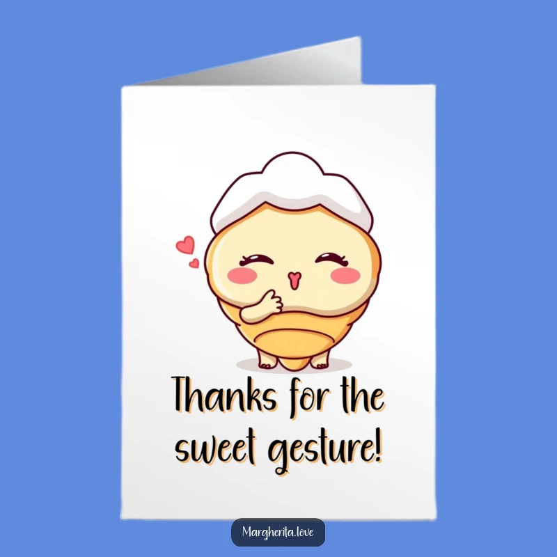 Free Printable Croissant Kiss Thank You Card - Hilarious Downloadable Gift