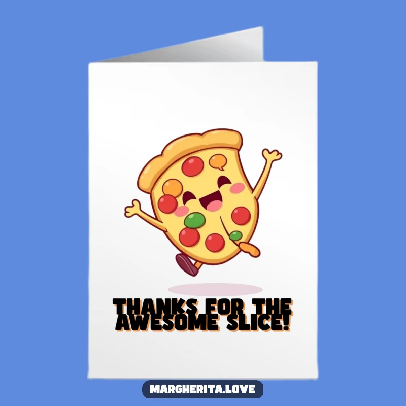 Free Printable Pizza Cartwheel Thank You Card - Funny Downloadable DIY Gift