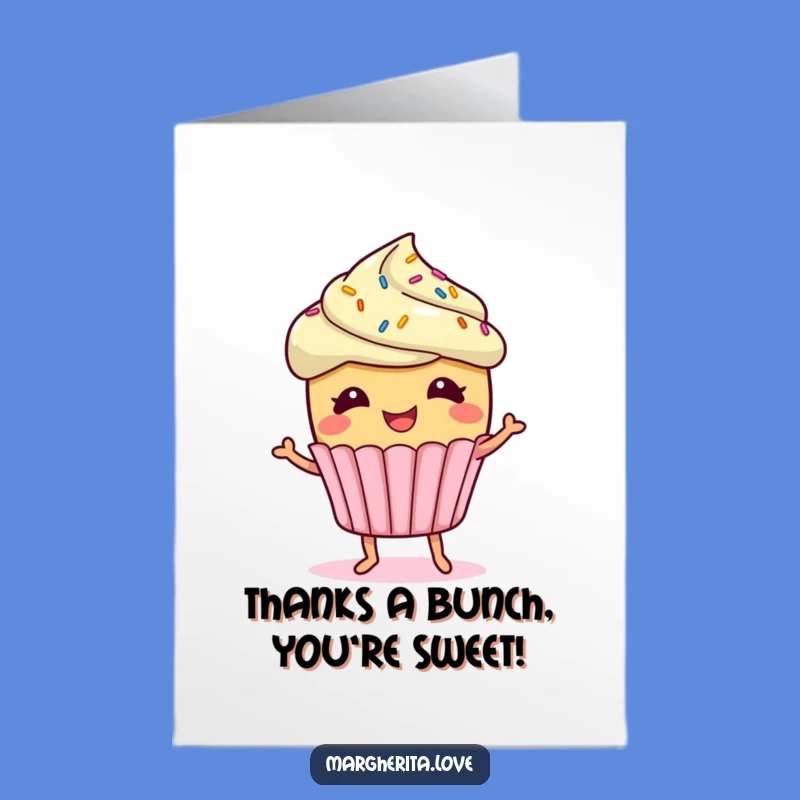 Free Printable Thank You Card: Giggling Cupcake Funny Downloadable Gift