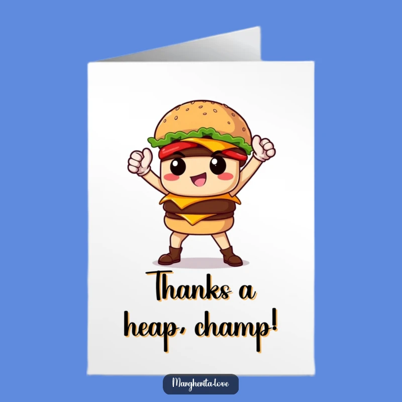 Free Printable Thank You Card: Hero Burger Humor Downloadable Gift