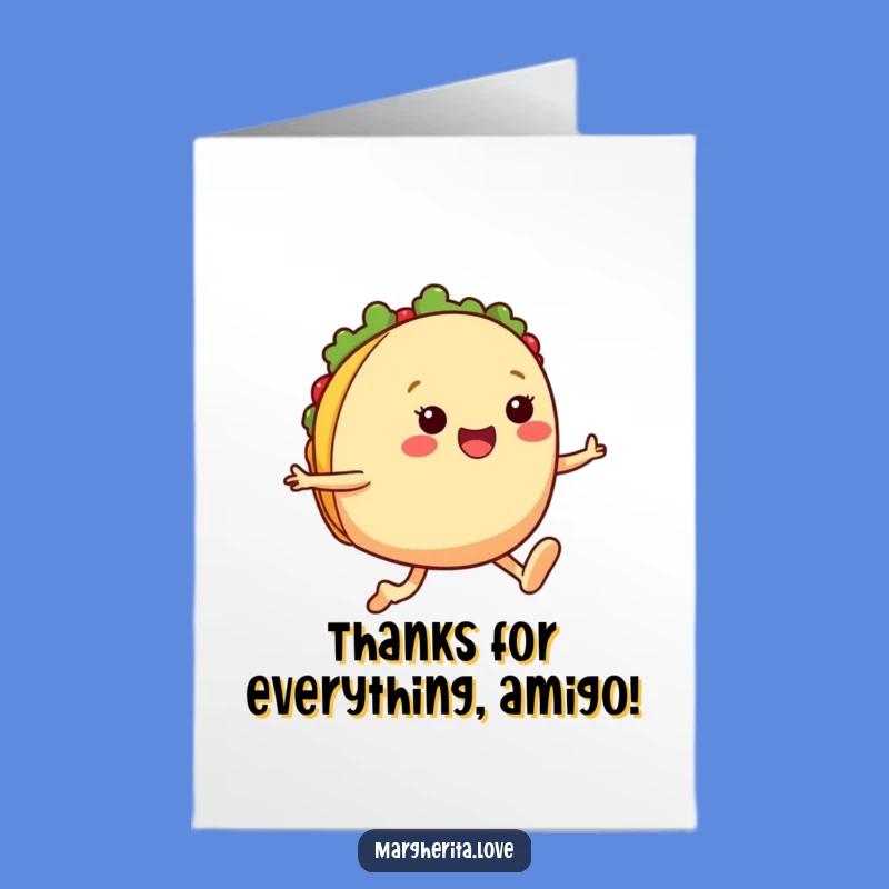 Free Printable Thank You Card: Jumping Taco Funny Downloadable Gift