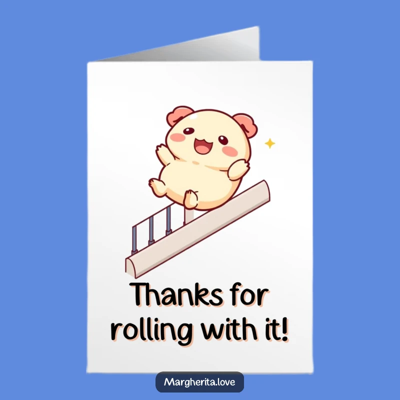 Free Printable Thank You Card: Sliding Dumpling Downloadable Gift of Thanks