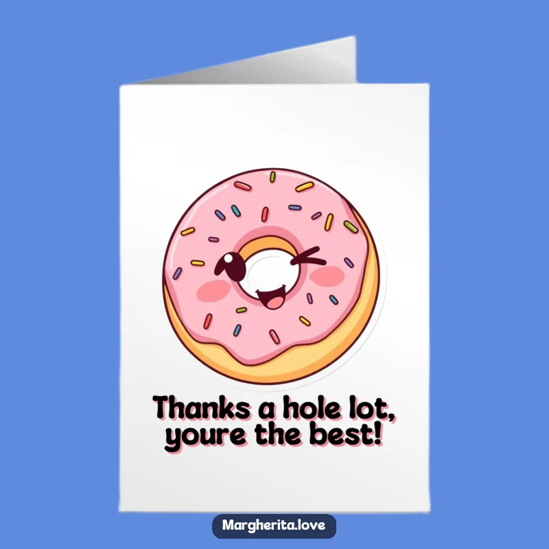 Free Printable Winking Donut Thank You Card Funny Downloadable Gift for Sweet Gratitude