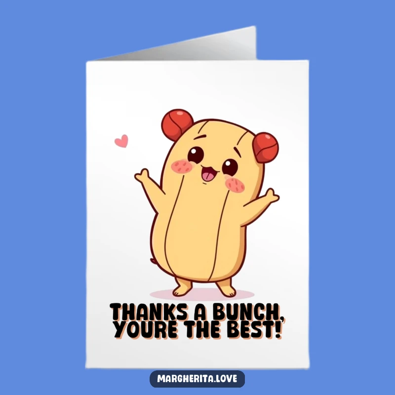 Free Printable Thank You Card: Shimmying Hot Dog Funny Downloadable for Thanks