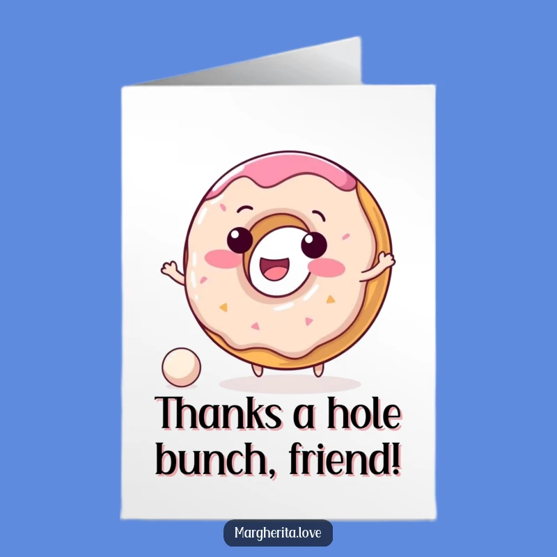 Free Printable Donut Thank You Card: Funny Bouncing Ball, Sweet Appreciation Gift!