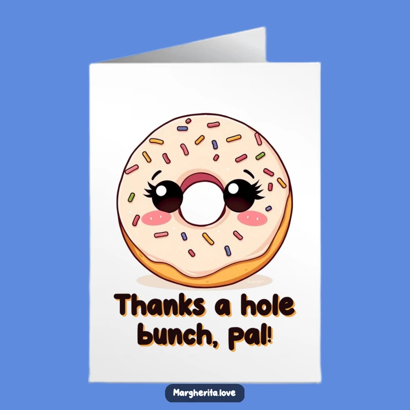 Free Printable Thank You Card: Curious Doughnut Funny Downloadable for Sweet Thanks