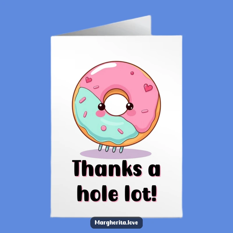 Free Printable Thank You Card: Spinning Donut Funny Downloadable for Sweet Thanks