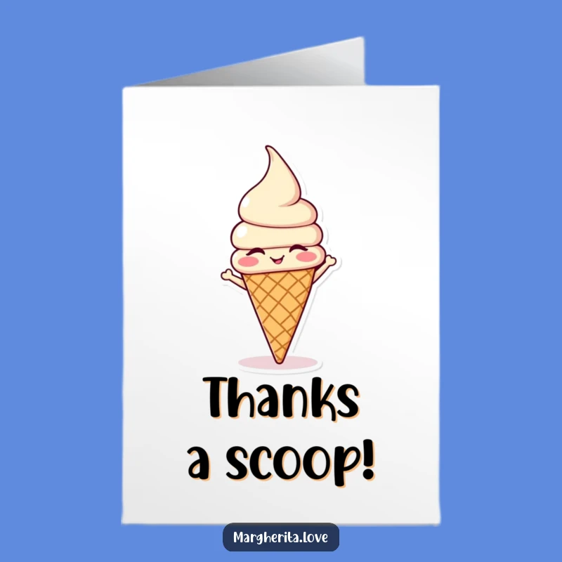 Free Printable Thank You Card: Ice Cream Headstand Humor Downloadable Gift
