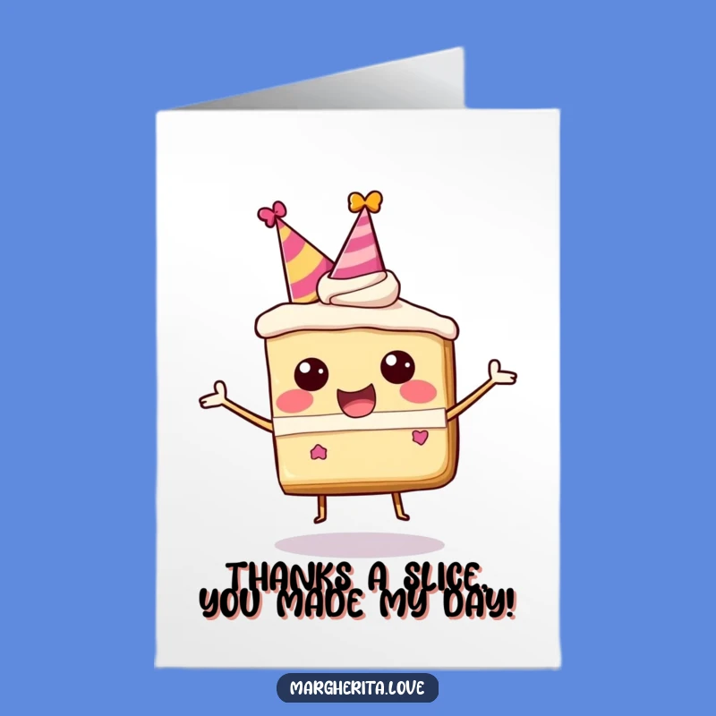 Free Printable Thank You Card: Bouncing Cake Funny Downloadable Expression of Thanks