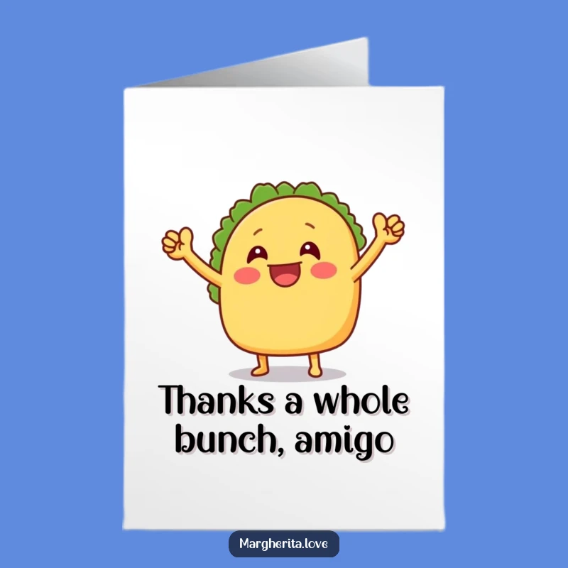 Free Printable Taco Thank You Card: Funny Downloadable for Grateful Gestures