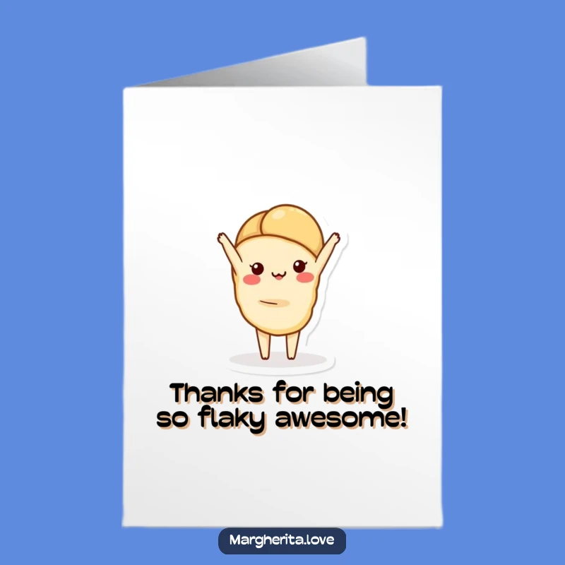 Free Printable Thank You Card: Handstand Croissant Downloadable Gift of Thanks