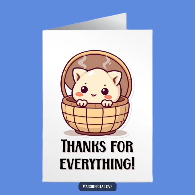 Free Printable Thank You Card: Dumpling Peek Humor Downloadable Gift