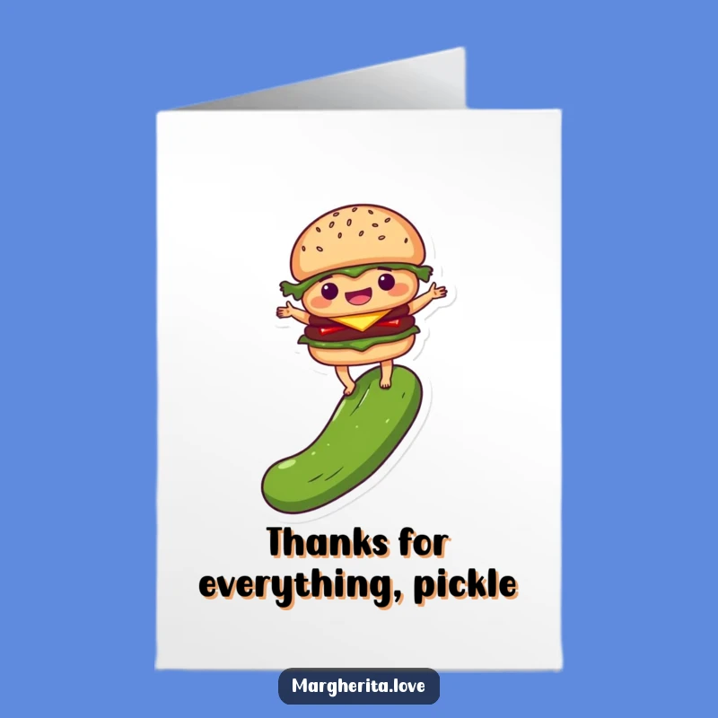 Free Printable Thank You Card: Burger Balancing Thanks - Downloadable Humor